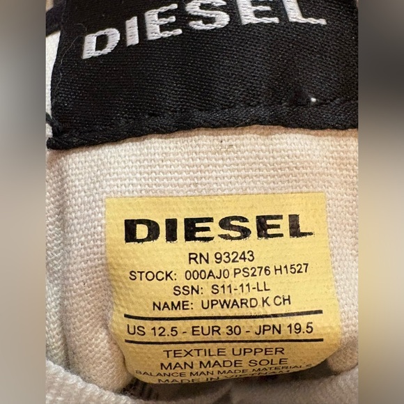 DIESEL KIDS NEWSPAPER PRINT HIGHTOP SNEAKERS SIZE 12.5 - Picture 7 of 10